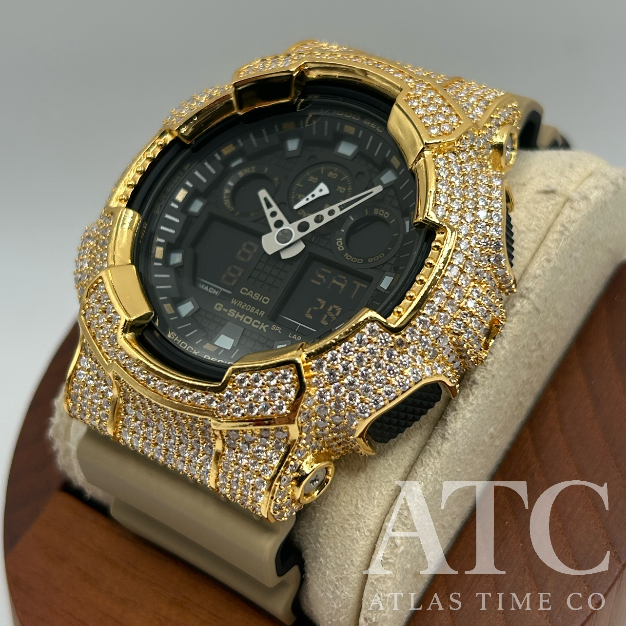 VVS1 Moissanite G-Shock GA100LA8 Watch - GRA CERTIFIED