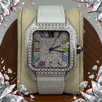 VVS1 Moissanite Ghost Series Stainless Steel Mechanical Watch - GRA CERTIFIED (White/Silver)