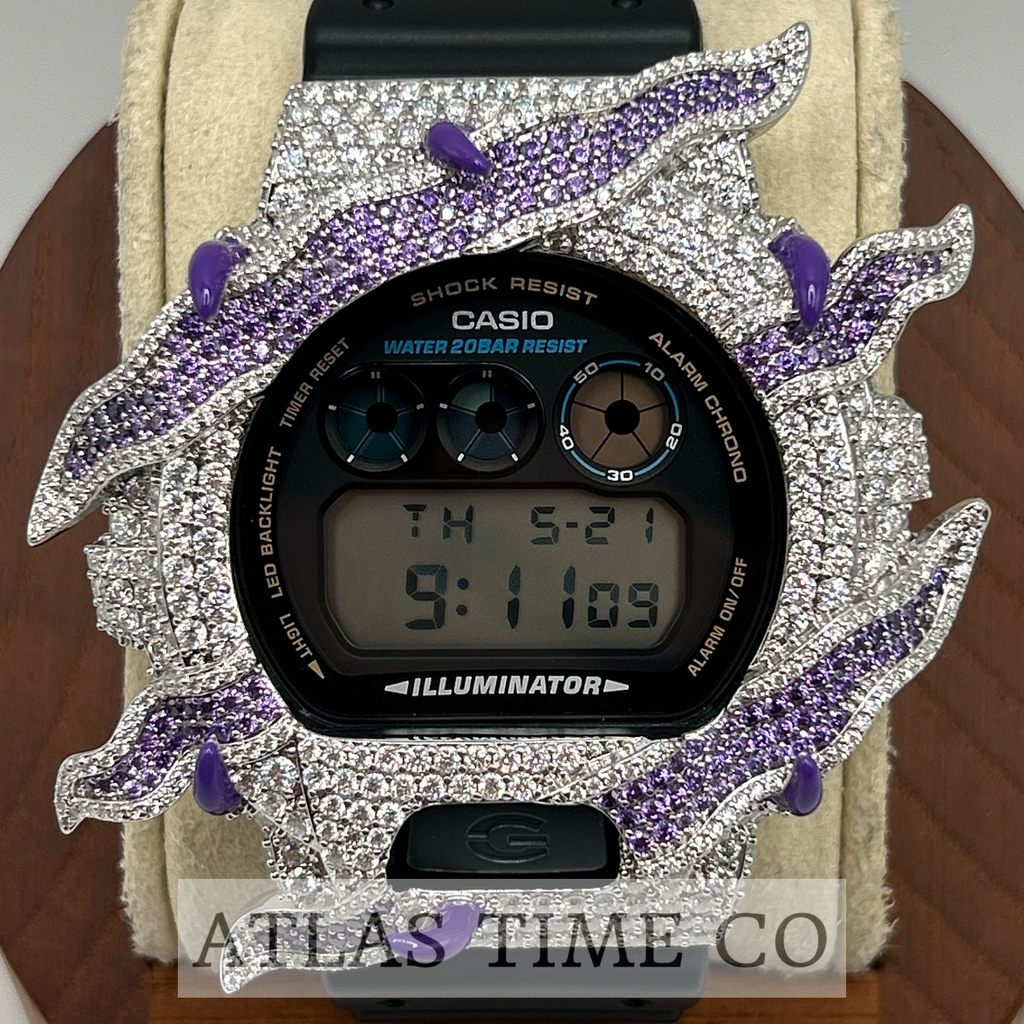 VVS1 Moissanite G-Shock ENAMEL SERIES (PURPLE) DW6900-1V Watch - GRA CERTIFIED