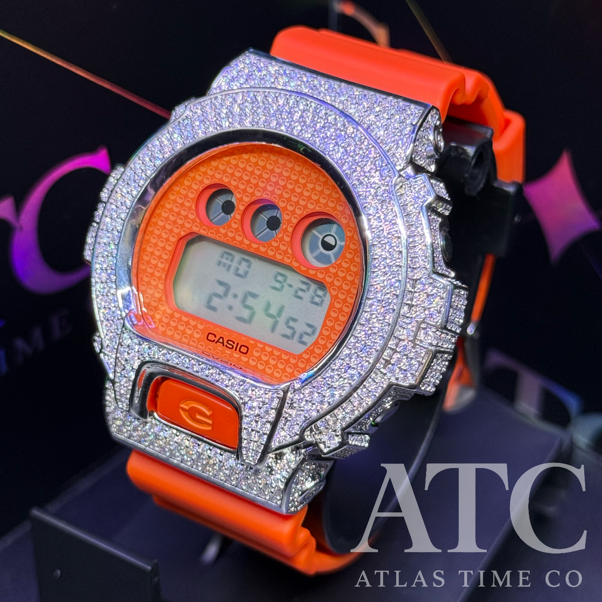 VVS1 Moissanite G-Shock DW6900GL-4DR "Lucky Drop" Watch - GRA CERTIFIED