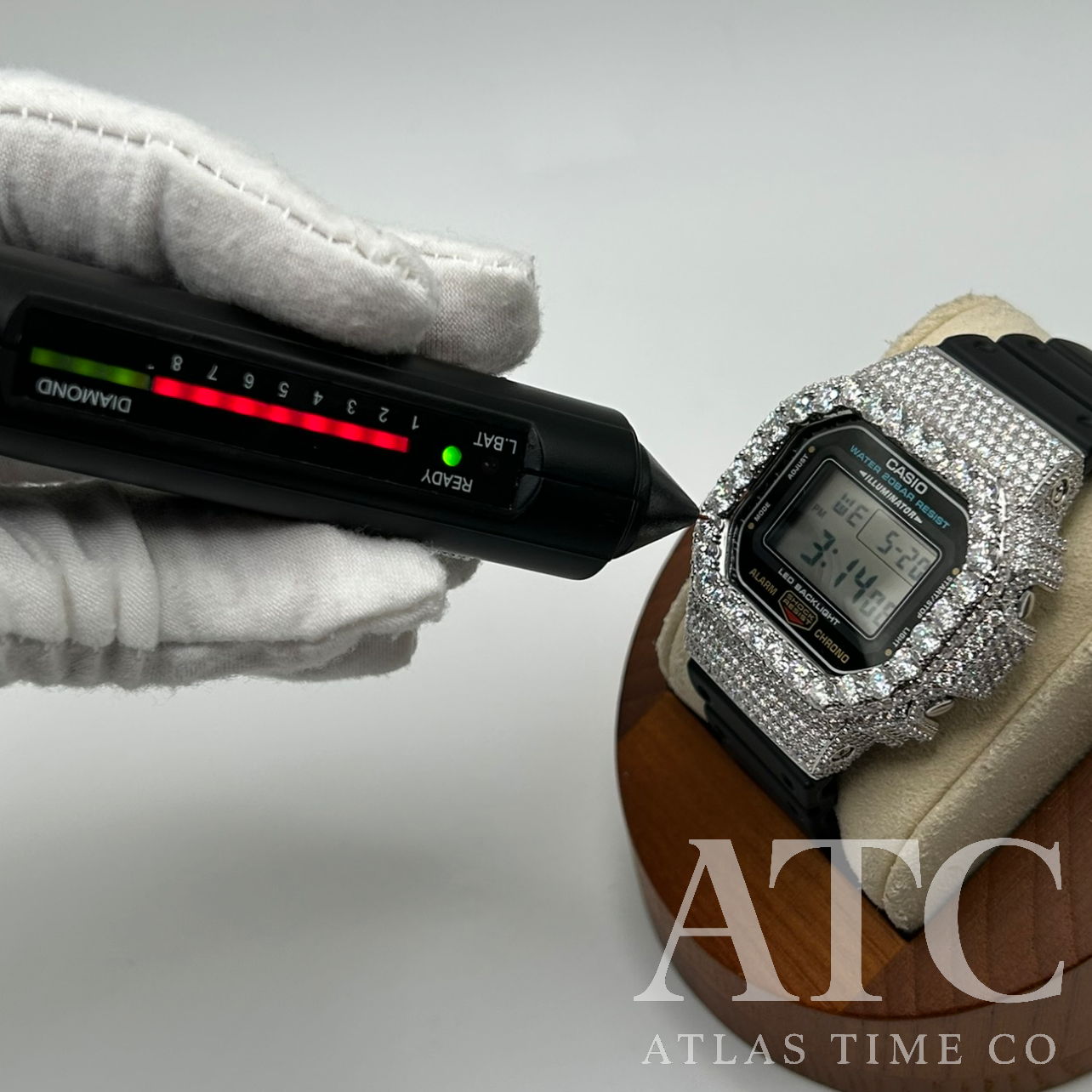 VVS1 Moissanite G-Shock DW-5600UE Watch - GRA CERTIFIED