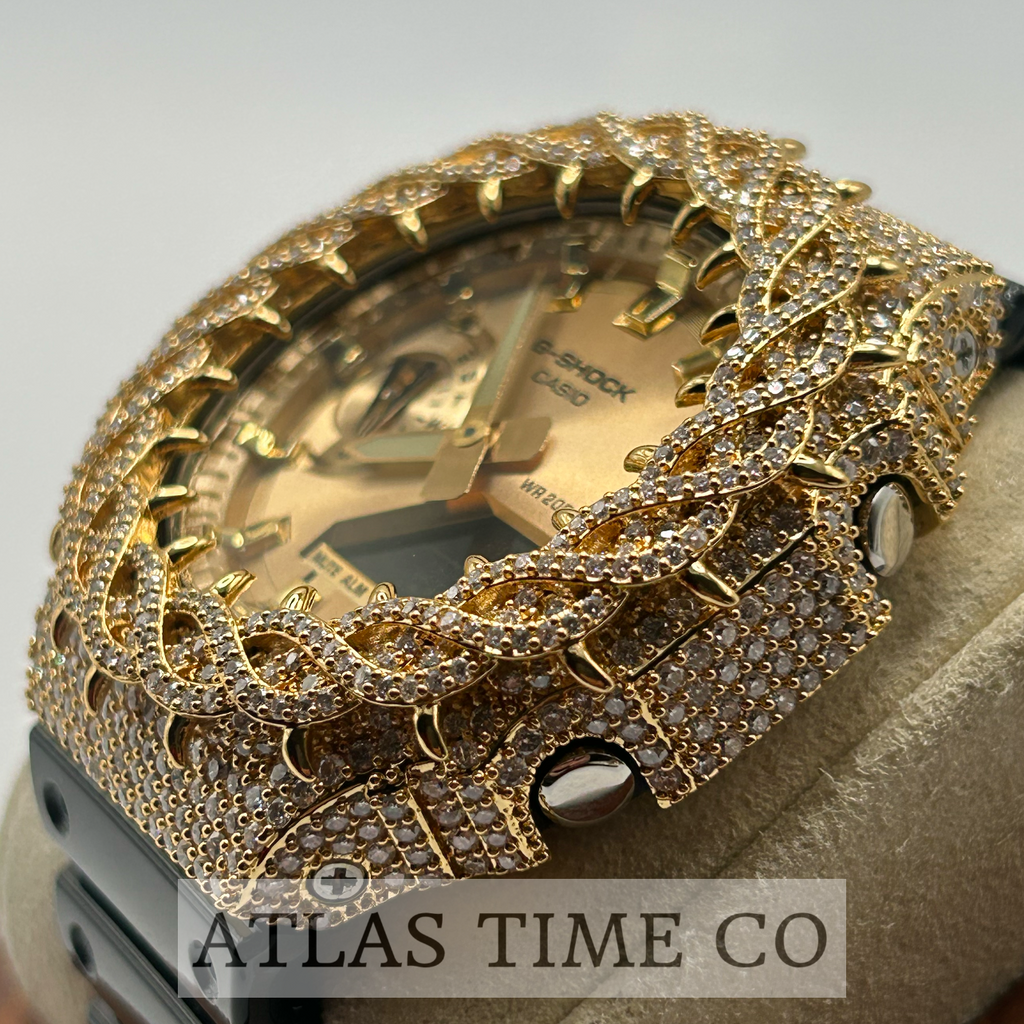 VVS1 Moissanite G-Shock GA-2100GB-1A Watch - GRA CERTIFIED
