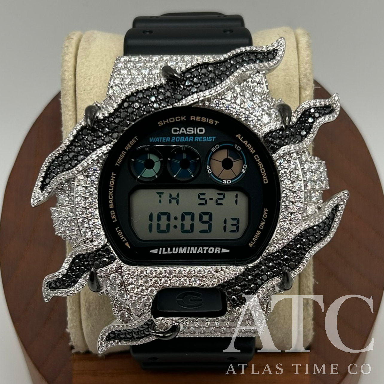 VVS1 Moissanite G-Shock ENAMEL SERIES (BLACK) DW6900-1V Watch - GRA CERTIFIED