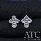 Baguette Cross VVS1 14.5mm Moissanite Earrings GRA CERTIFIED - 925 Sterling Silver