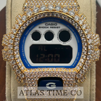 VVS1 Moissanite G-Shock DW-6900HDS-7A1DR Watch - GRA CERTIFIED