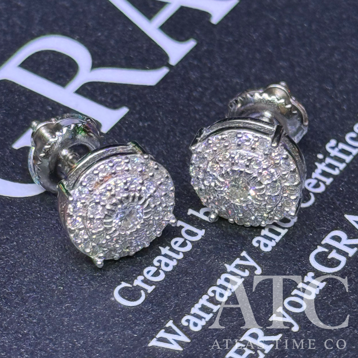 Round VVS1 8.5mm Moissanite Earrings GRA CERTIFIED - 925 Sterling Silver
