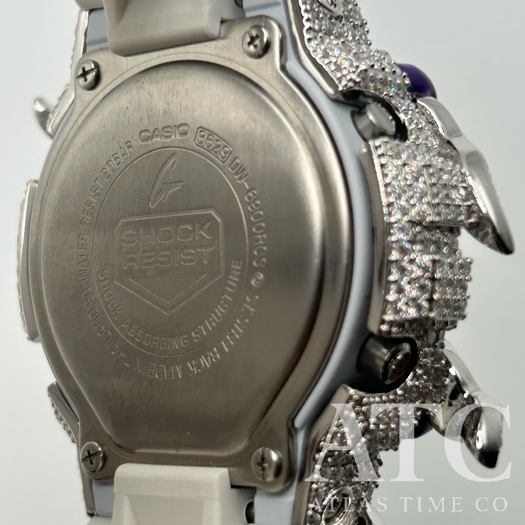 VVS1 Moissanite G-Shock DW6900RCS-7 Watch - GRA CERTIFIED