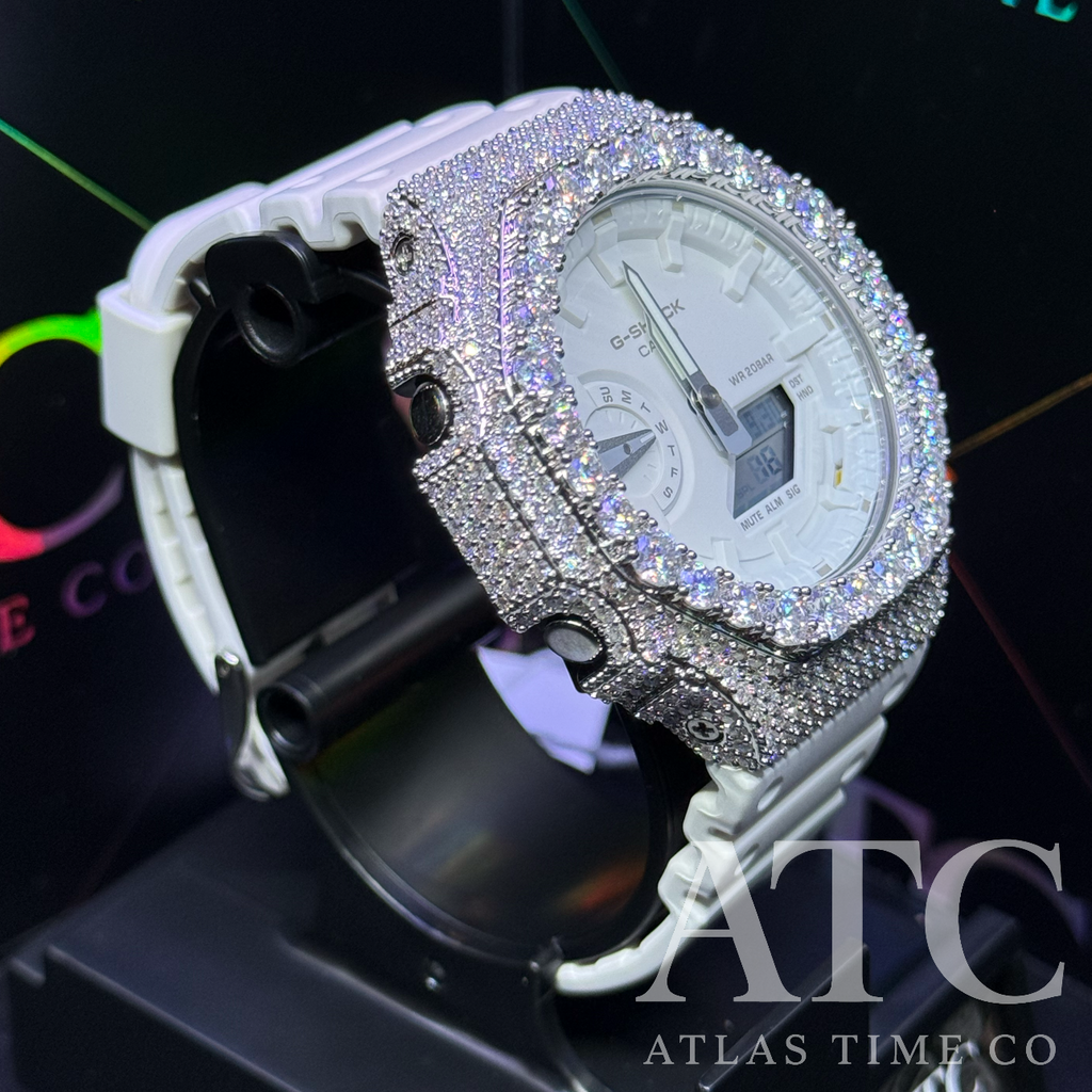 VVS1 Moissanite G-Shock GA-21007A7CR Watch - GRA CERTIFIED