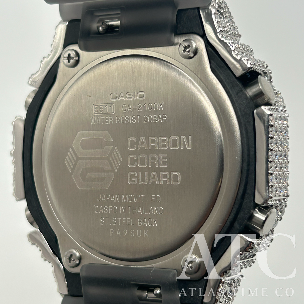 VVS1 Moissanite G-Shock GA2100K-1A Watch - GRA CERTIFIED