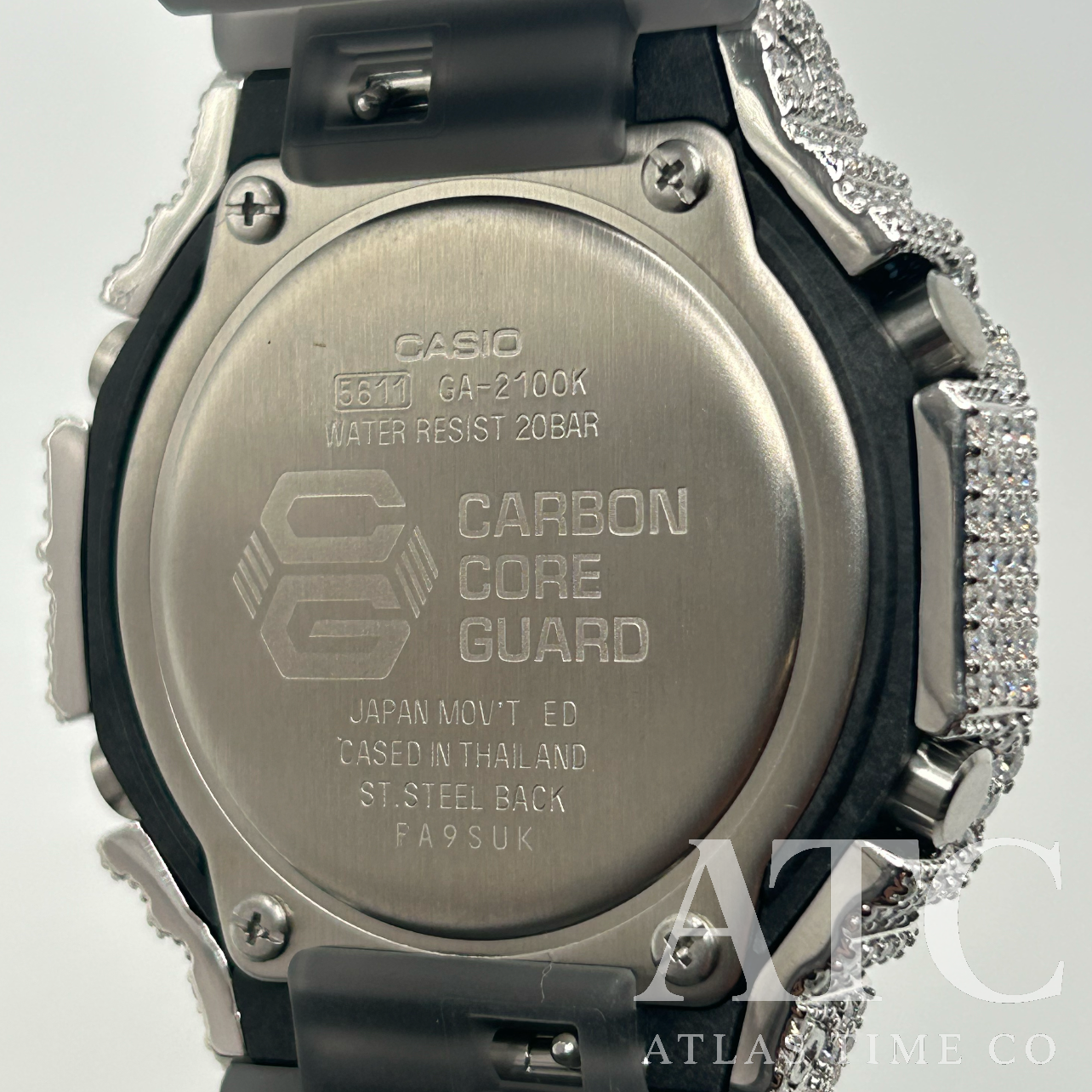 VVS1 Moissanite G-Shock GA2100K-1A Watch - GRA CERTIFIED