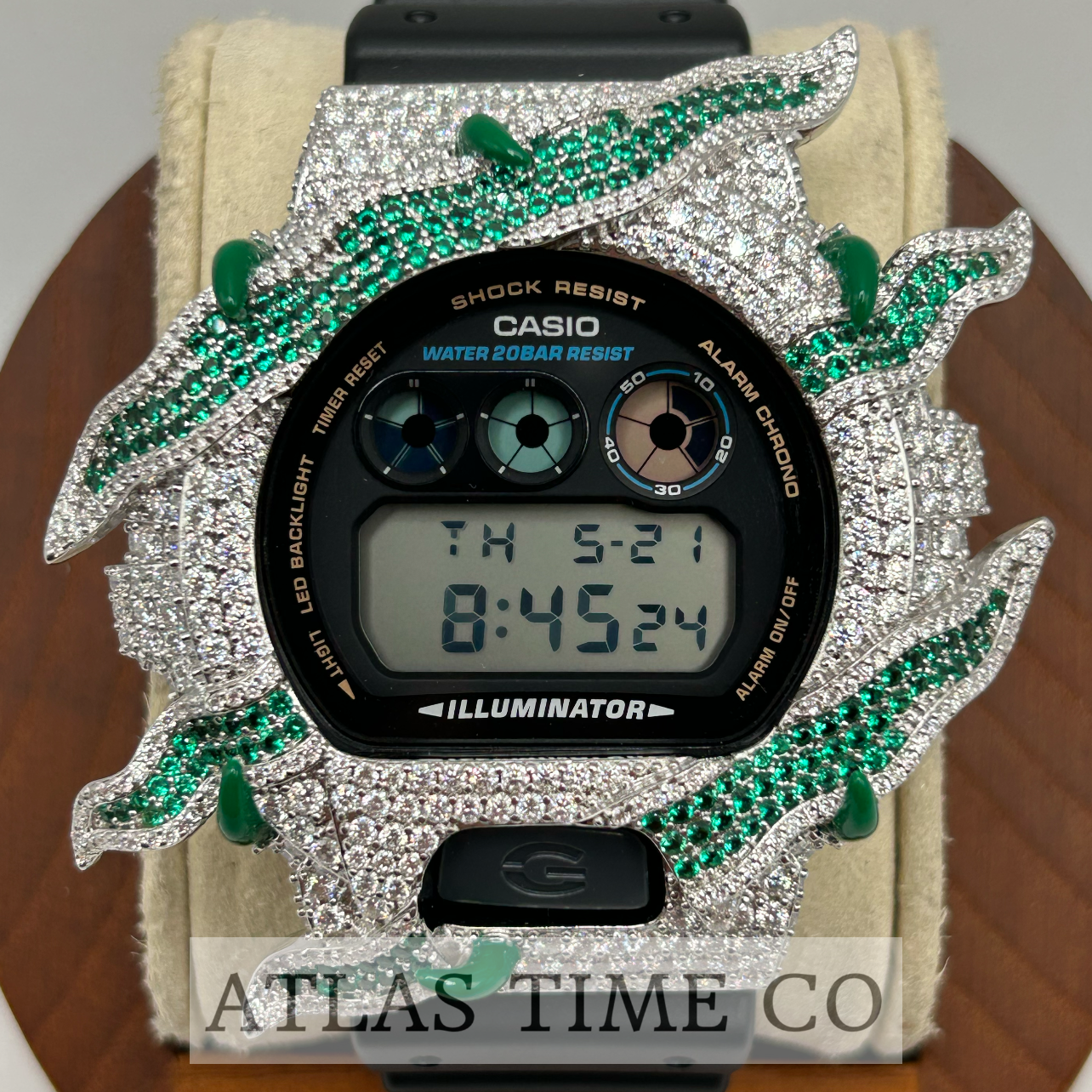 VVS1 Moissanite G-Shock ENAMEL SERIES (GREEN) DW6900-1V Watch - GRA CERTIFIED