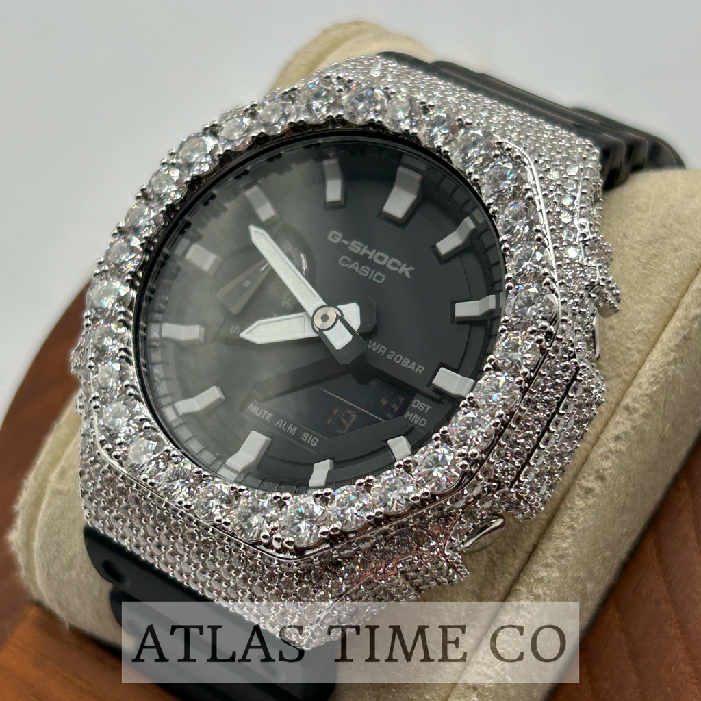 VVS1 Moissanite G-Shock GA-2100-1AER Watch - GRA CERTIFIED