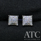 Square VVS1 7.5mm Moissanite Earrings GRA CERTIFIED - 925 Sterling Silver