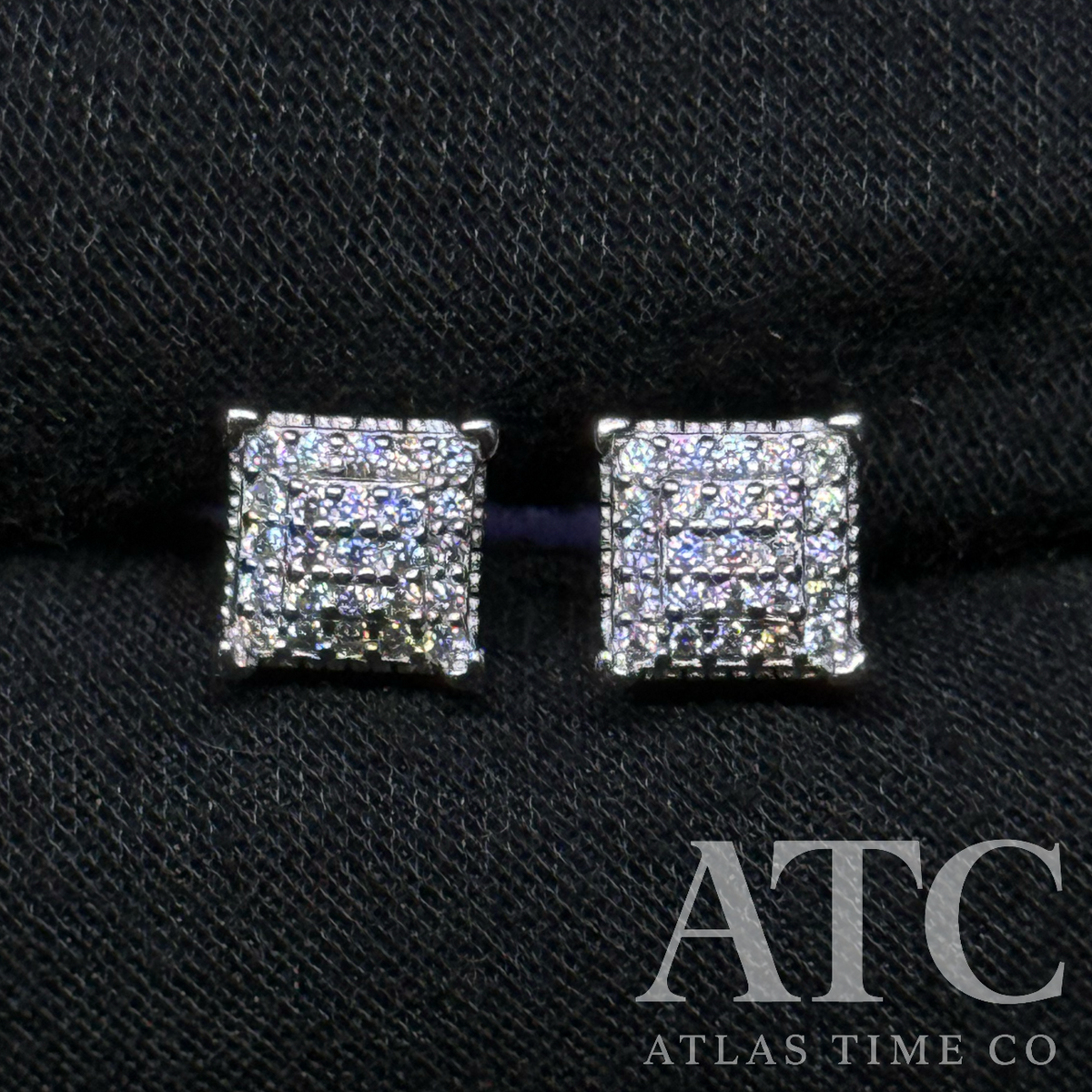 Square VVS1 7.5mm Moissanite Earrings GRA CERTIFIED - 925 Sterling Silver
