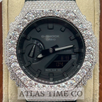 VVS1 Moissanite G-Shock GA-2100-1A1ER Watch - GRA CERTIFIED