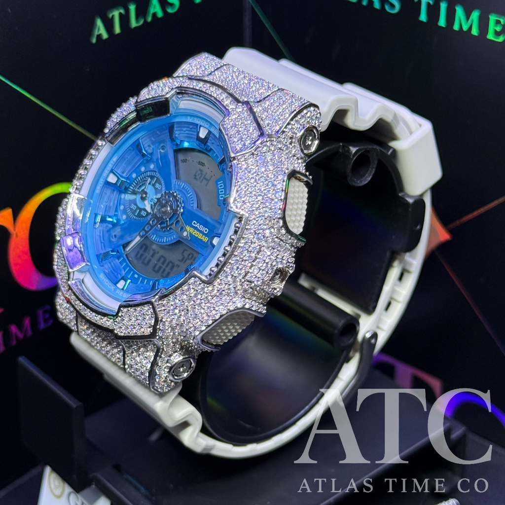 VVS1 Moissanite G-Shock GA-110AS-5A Watch - GRA CERTIFIED
