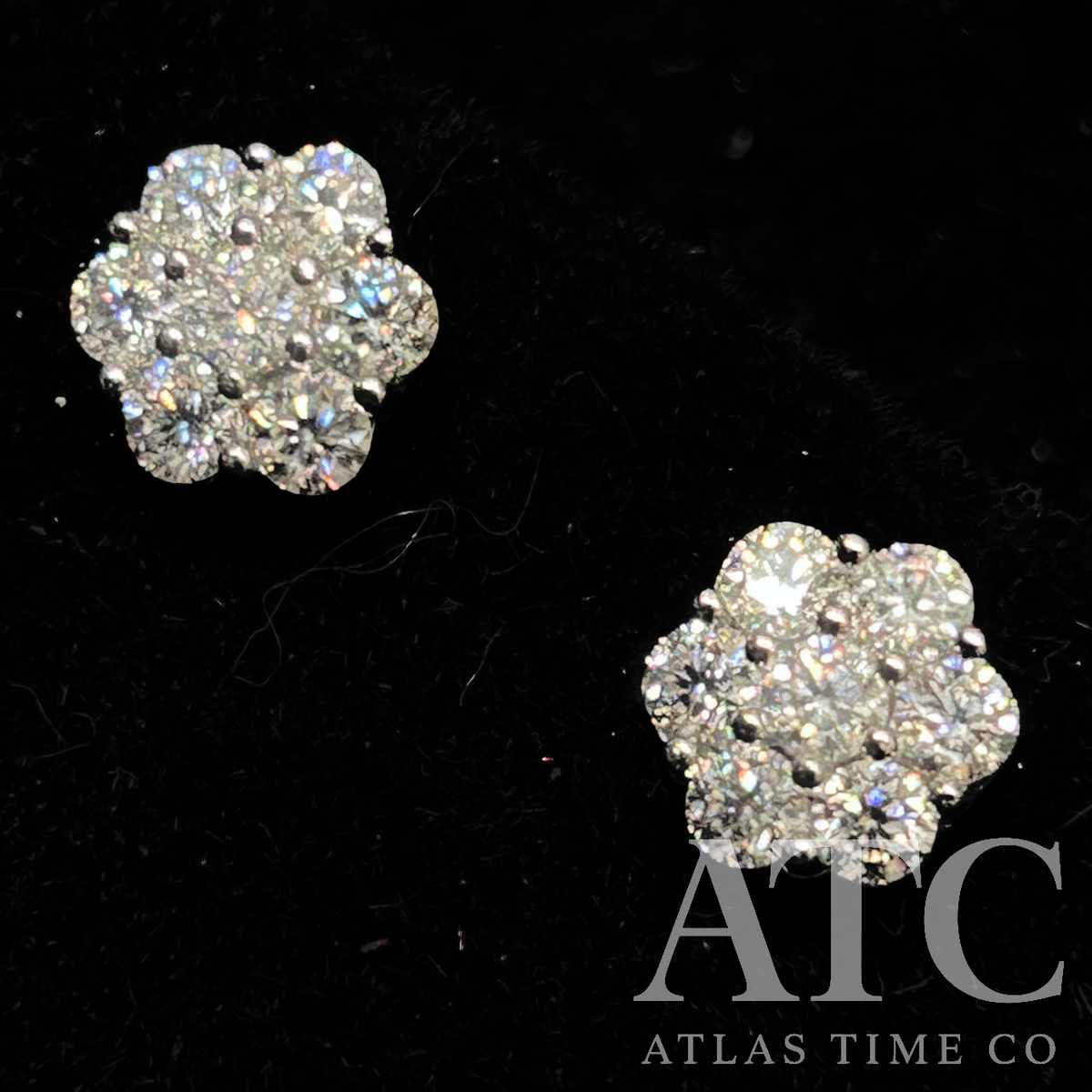 Honeycomb VVS1 Moissanite 7.6mm Earrings GRA CERTIFIED - 925 Sterling Silver