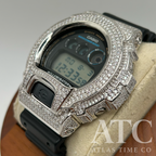 VVS1 Moissanite G-Shock DW6900-1V Watch - GRA CERTIFIED