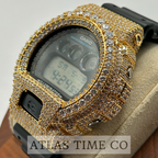 VVS1 Moissanite G-Shock DW6900-1V Watch - GRA CERTIFIED
