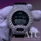 VVS1 Moissanite G-Shock DW6900-1V Watch - GRA CERTIFIED