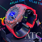 Forged Carbon Fiber G-Shock GA-2100-7A Custom Watch (Red)