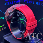 Forged Carbon Fiber G-Shock GA-2100-7A Custom Watch (Red)