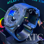 Forged Carbon Fiber G-Shock GA-2100-7A Custom Watch (Navy Blue)
