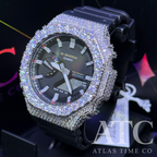 VVS1 Moissanite G-Shock GA-2100-RL Watch - GRA CERTIFIED
