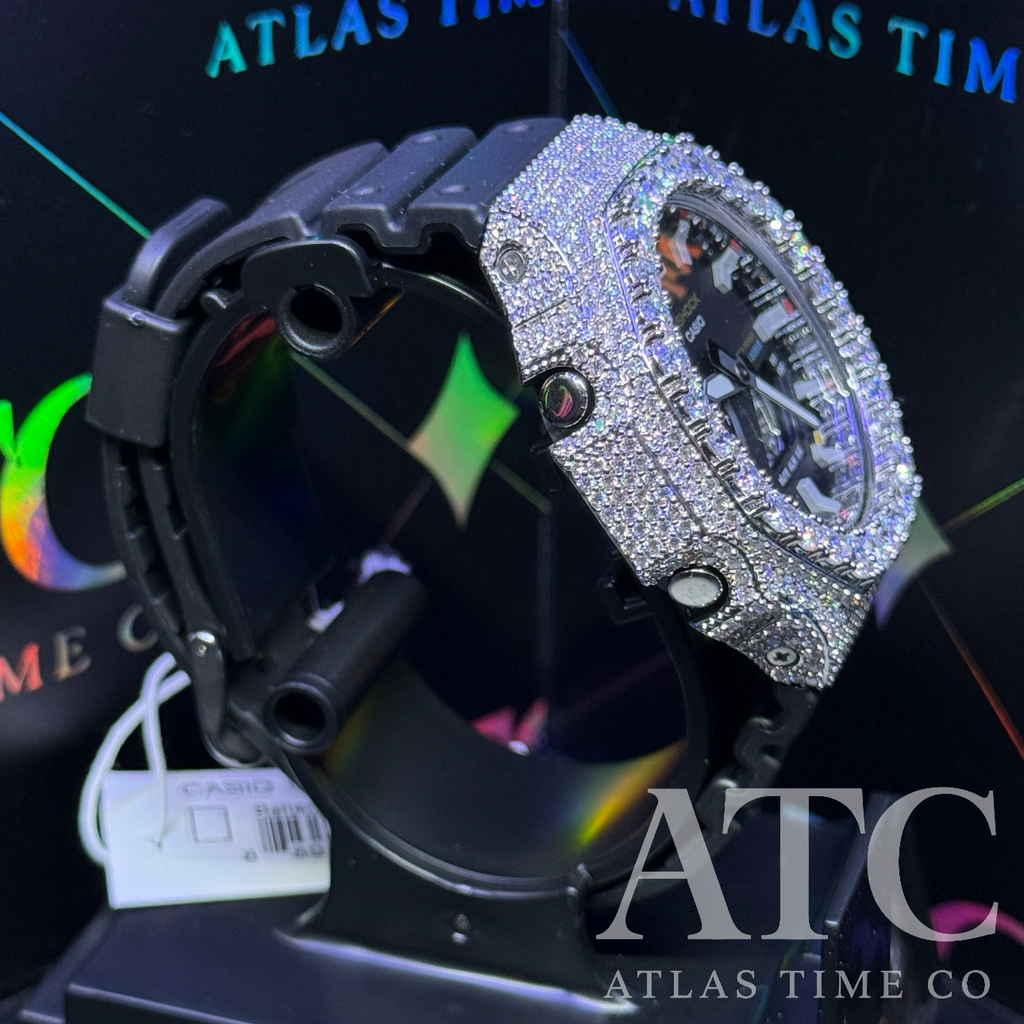 VVS1 Moissanite G-Shock GA-2100-RL Watch - GRA CERTIFIED