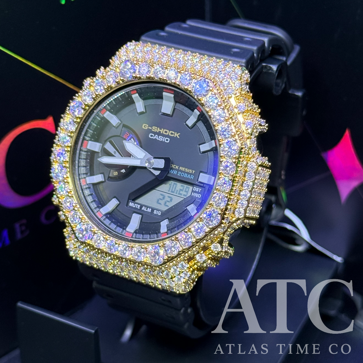 VVS1 Moissanite G-Shock GA-2100-RL Watch - GRA CERTIFIED
