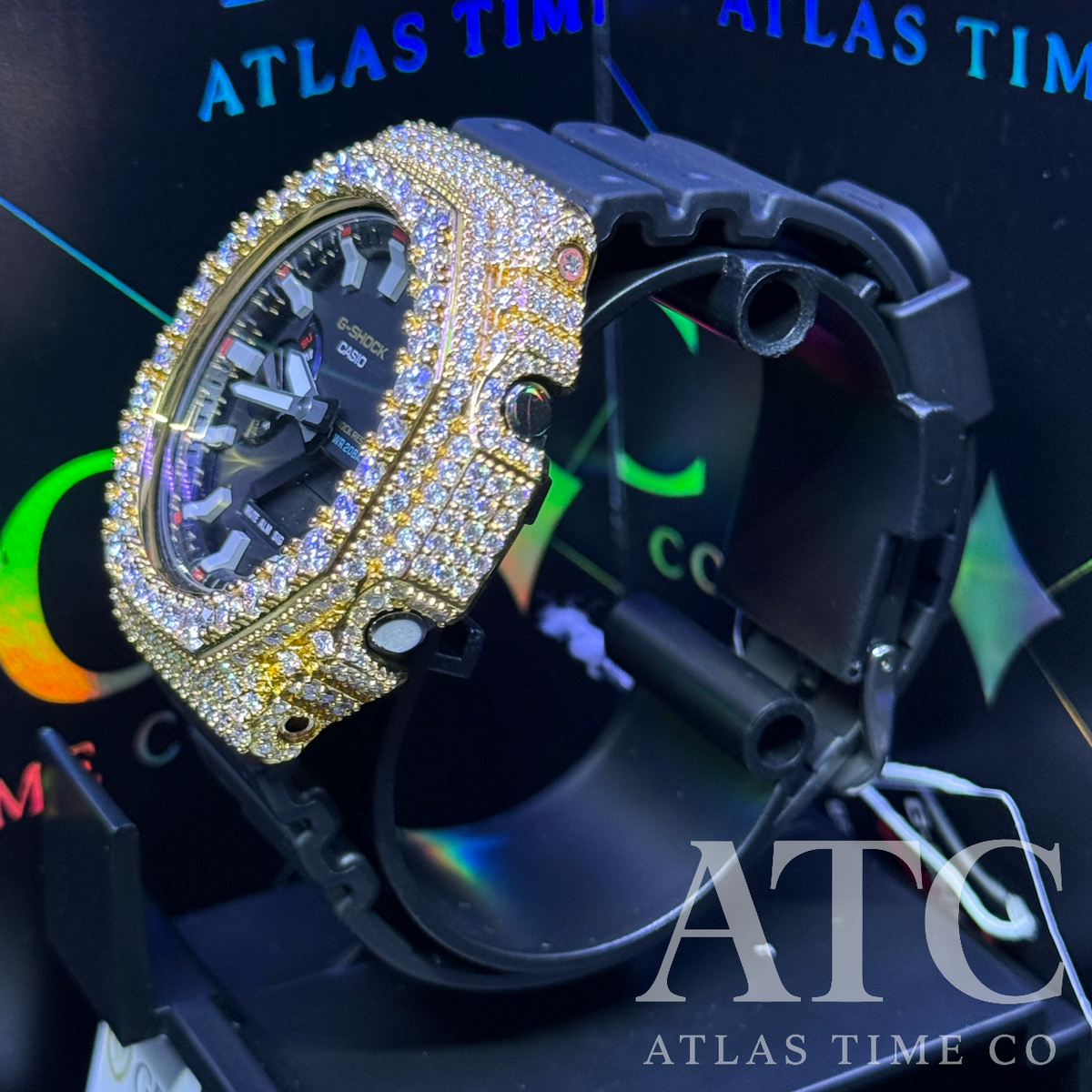 VVS1 Moissanite G-Shock GA-2100-RL Watch - GRA CERTIFIED