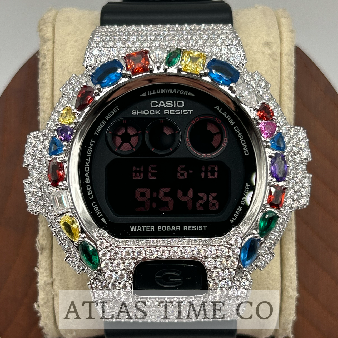 VVS1 Moissanite G-Shock DW6900MS-1 Watch - GRA CERTIFIED