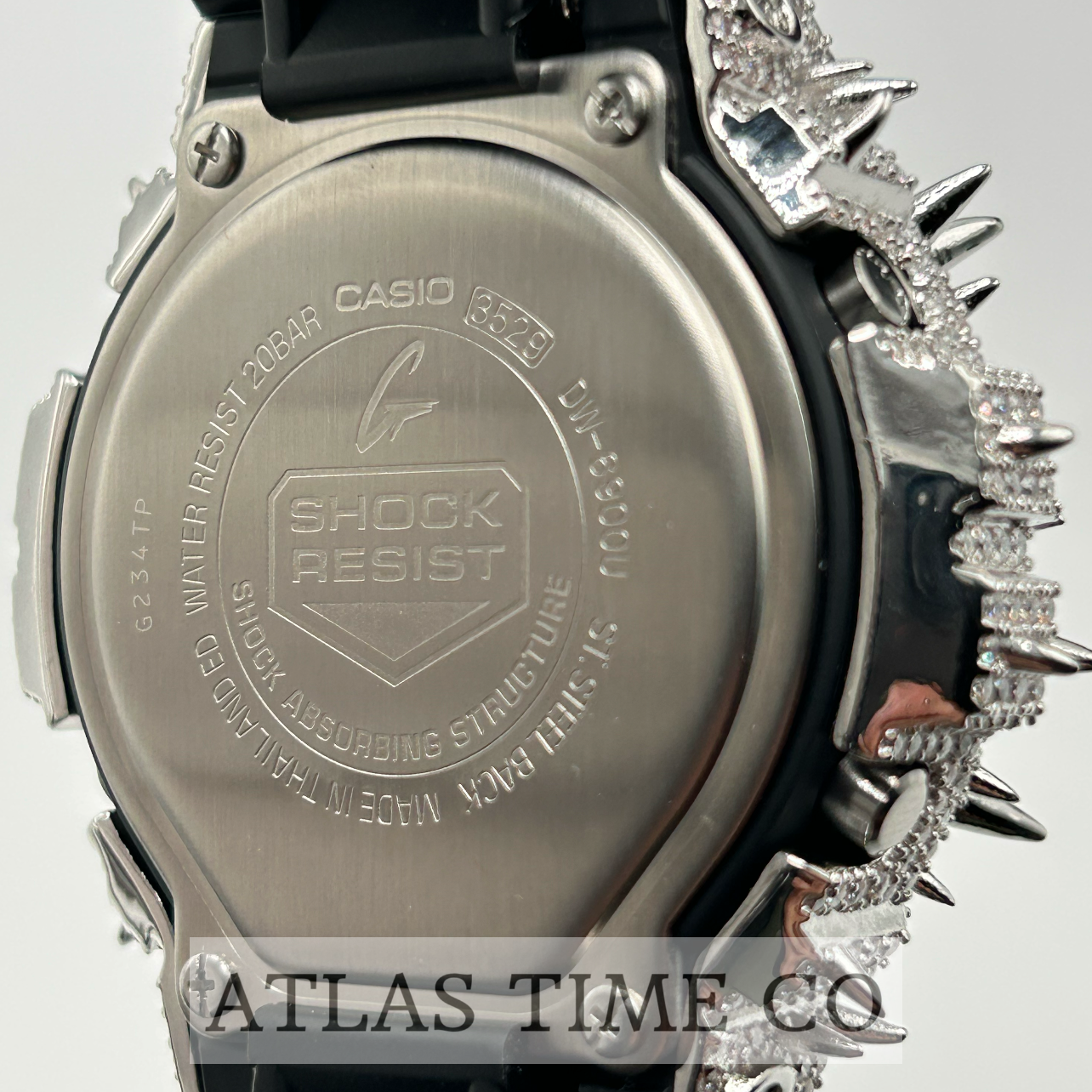 VVS1 Moissanite G-Shock Spikes DW6900-1V Watch - GRA CERTIFIED
