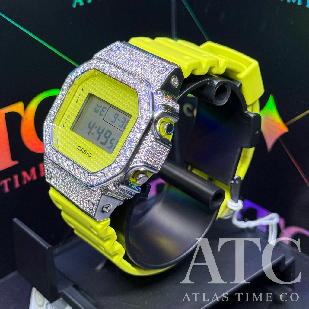 VVS1 Moissanite G-Shock DW5600GL-9DR "Lucky Drop" Watch - GRA CERTIFIED