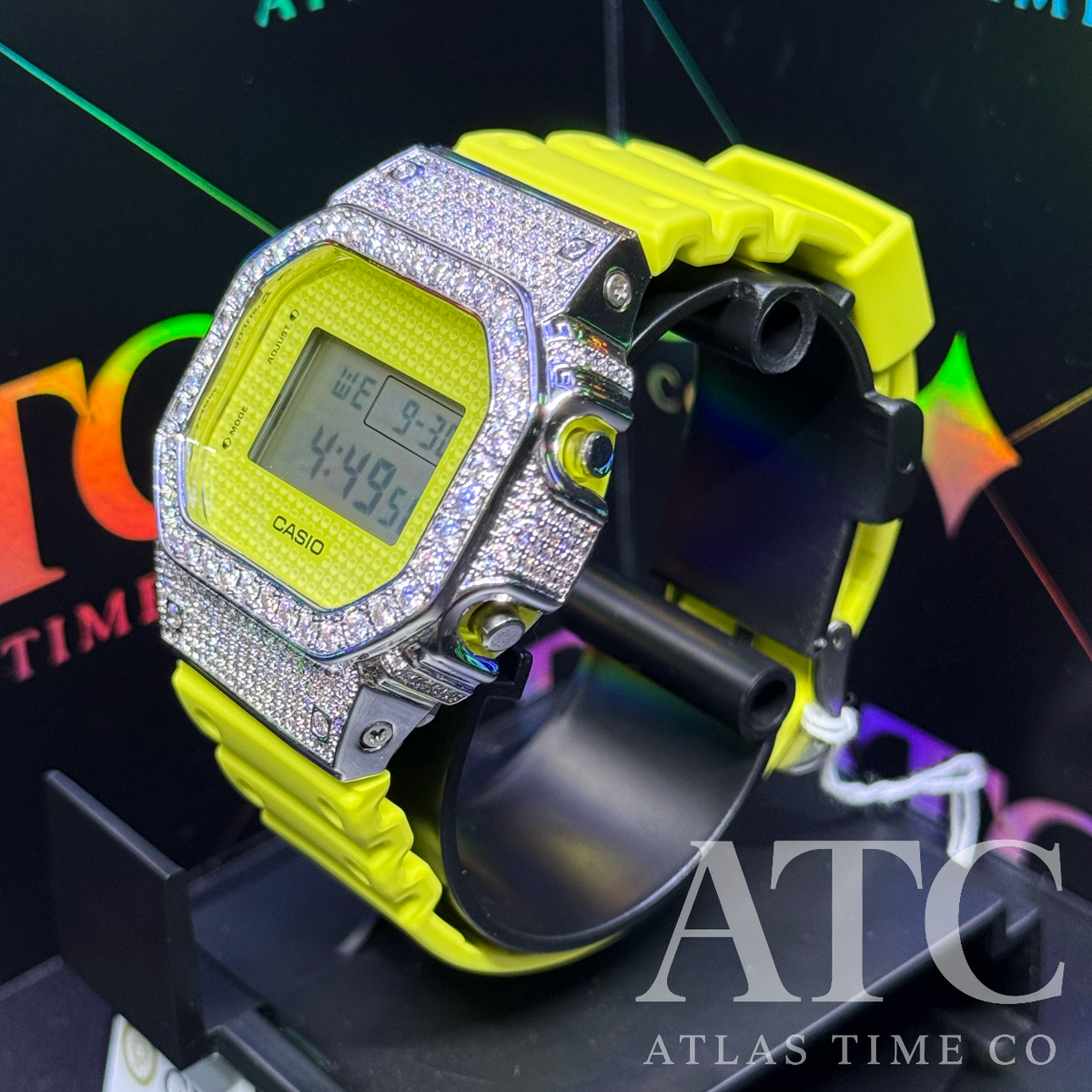 VVS1 Moissanite G-Shock DW5600GL-9DR "Lucky Drop" Watch - GRA CERTIFIED
