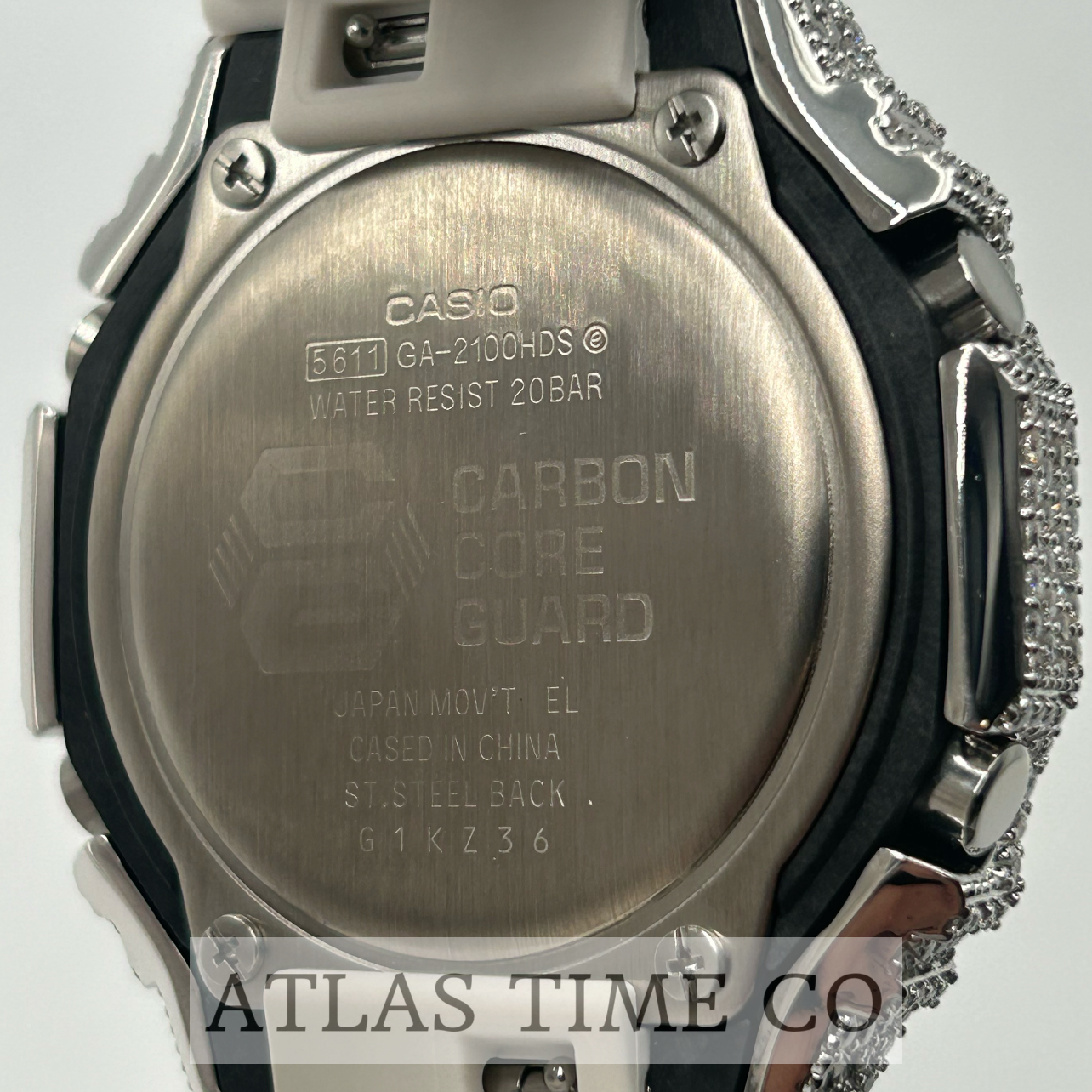 VVS1 Moissanite G-Shock GA-2100HDS-7A Watch - GRA CERTIFIED