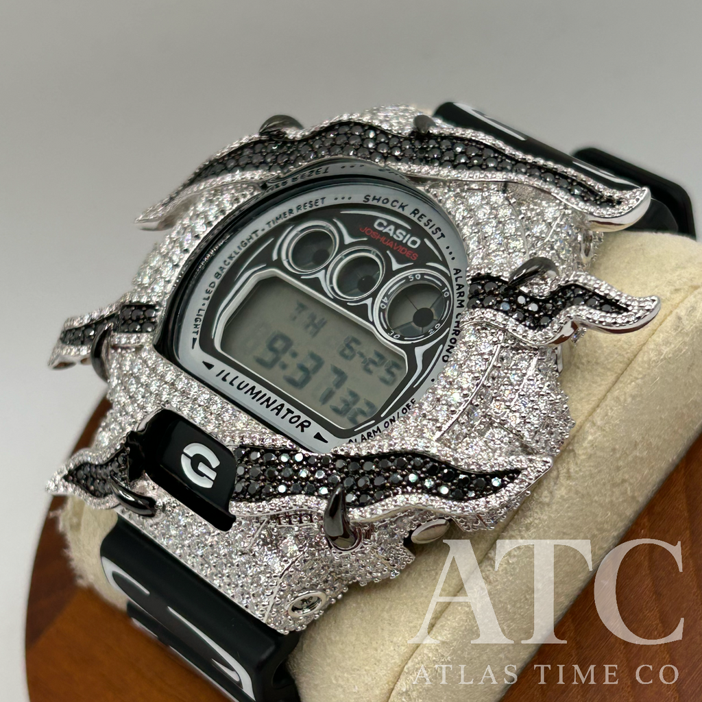 VVS1 Moissanite G-Shock X Joshua Vides DW6900JV-1 Watch - GRA CERTIFIED