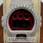 VVS1 Moissanite G-Shock DW-6900RRB-4 Watch - GRA CERTIFIED