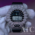 VVS1 Moissanite G-Shock DW6900-1V Watch - GRA CERTIFIED