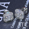 Square VVS1 9mm Moissanite Earrings GRA CERTIFIED - 925 Sterling Silver