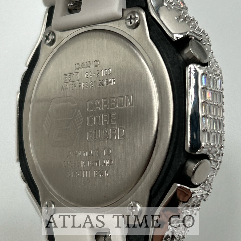 VVS1 Moissanite G-Shock GA-21007A Watch - GRA CERTIFIED - FULL BAGUETTE