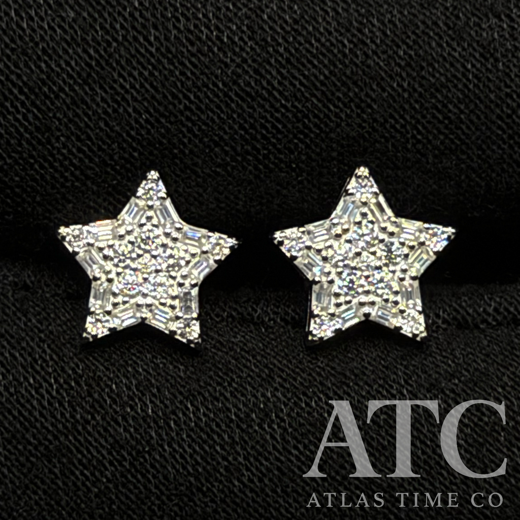 Star VVS1 10mm Moissanite Earrings GRA CERTIFIED - 925 Sterling Silver