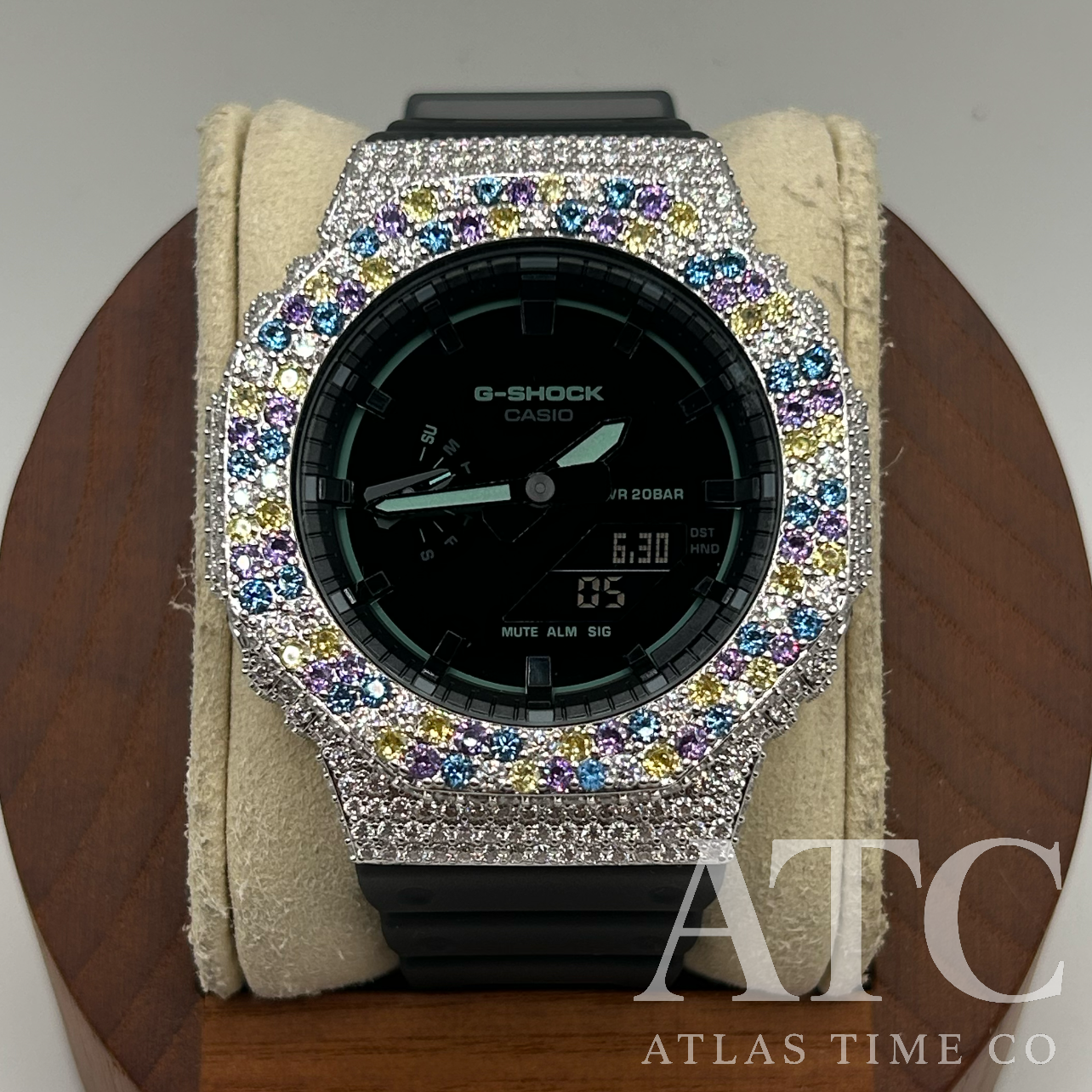 VVS1 Moissanite G-Shock GA2100K-1A Watch - GRA CERTIFIED