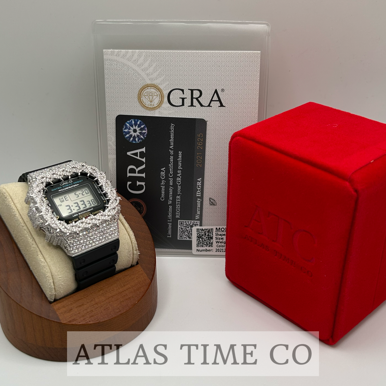 VVS1 Moissanite G-Shock DW-5600UE Watch - GRA CERTIFIED