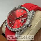 VVS1 Moissanite Ghost Series Stainless Steel Mechanical Watch - GRA CERTIFIED (Silver/Red)