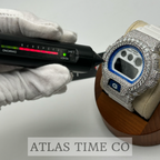 VVS1 Moissanite G-Shock DW-6900HDS-7A1DR Watch - GRA CERTIFIED
