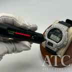 VVS1 Moissanite G-Shock DW6900-1V Watch - GRA CERTIFIED