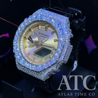 VVS1 Moissanite G-Shock GA-2100GB-1A Watch - GRA CERTIFIED