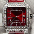 VVS1 Moissanite Ghost Series Stainless Steel Mechanical Watch - GRA CERTIFIED (Silver/Red)
