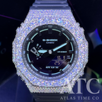 VVS1 Moissanite G-Shock GA2100K-1A Watch - GRA CERTIFIED